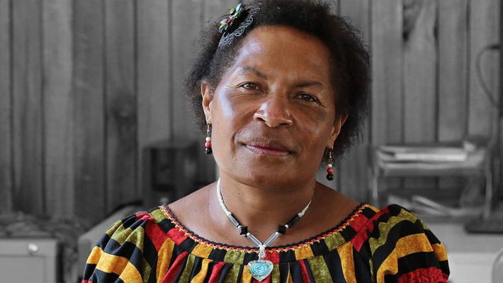 Rose in her office in Papua New Guinea