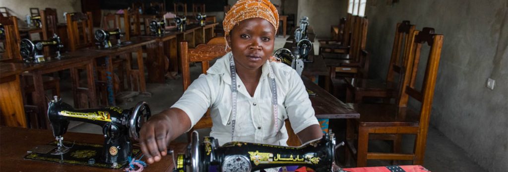 Woman who survived rape in Congo's conflict learns new job skills. Photo copyright Alison Wright