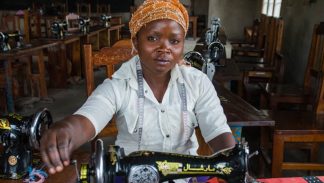 Woman who survived rape in Congo's conflict learns new job skills. Photo copyright Alison Wright