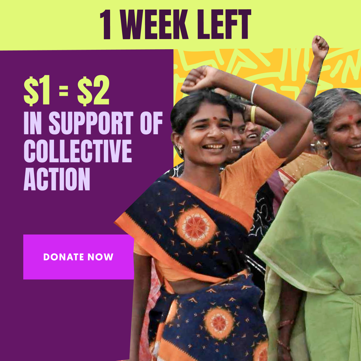 $1 = $2 in support of collective action. Donate Now.