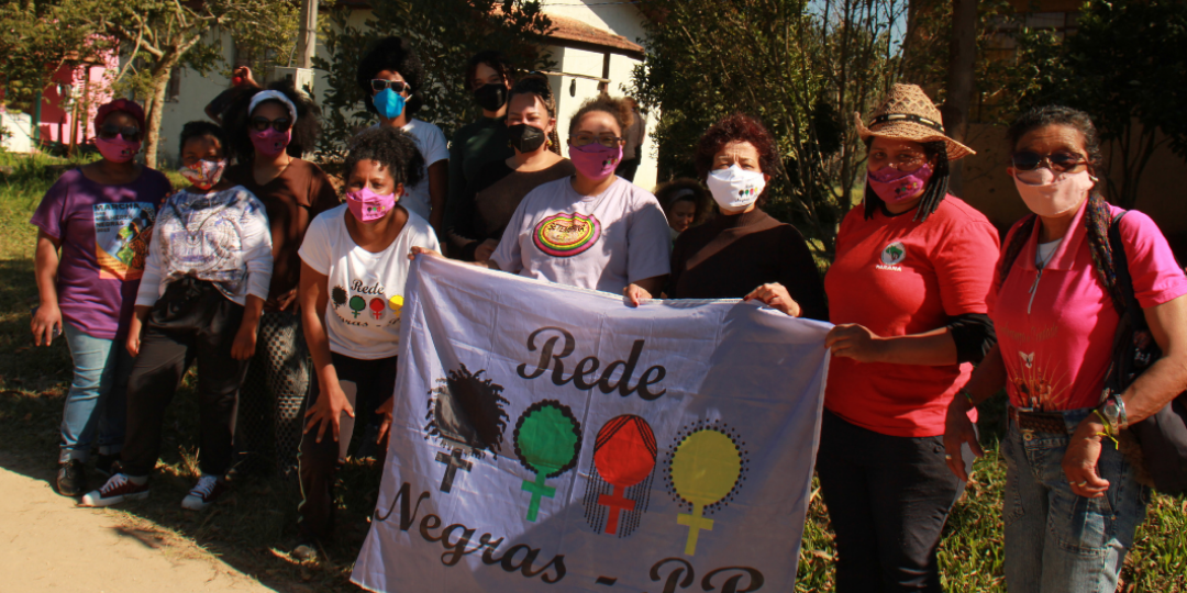 Members of Rede de Mulheres Negras do Paraná gather to celebrate International Day for Afro-Latina, Afro-Caribbean and Diaspora Women on July 25.