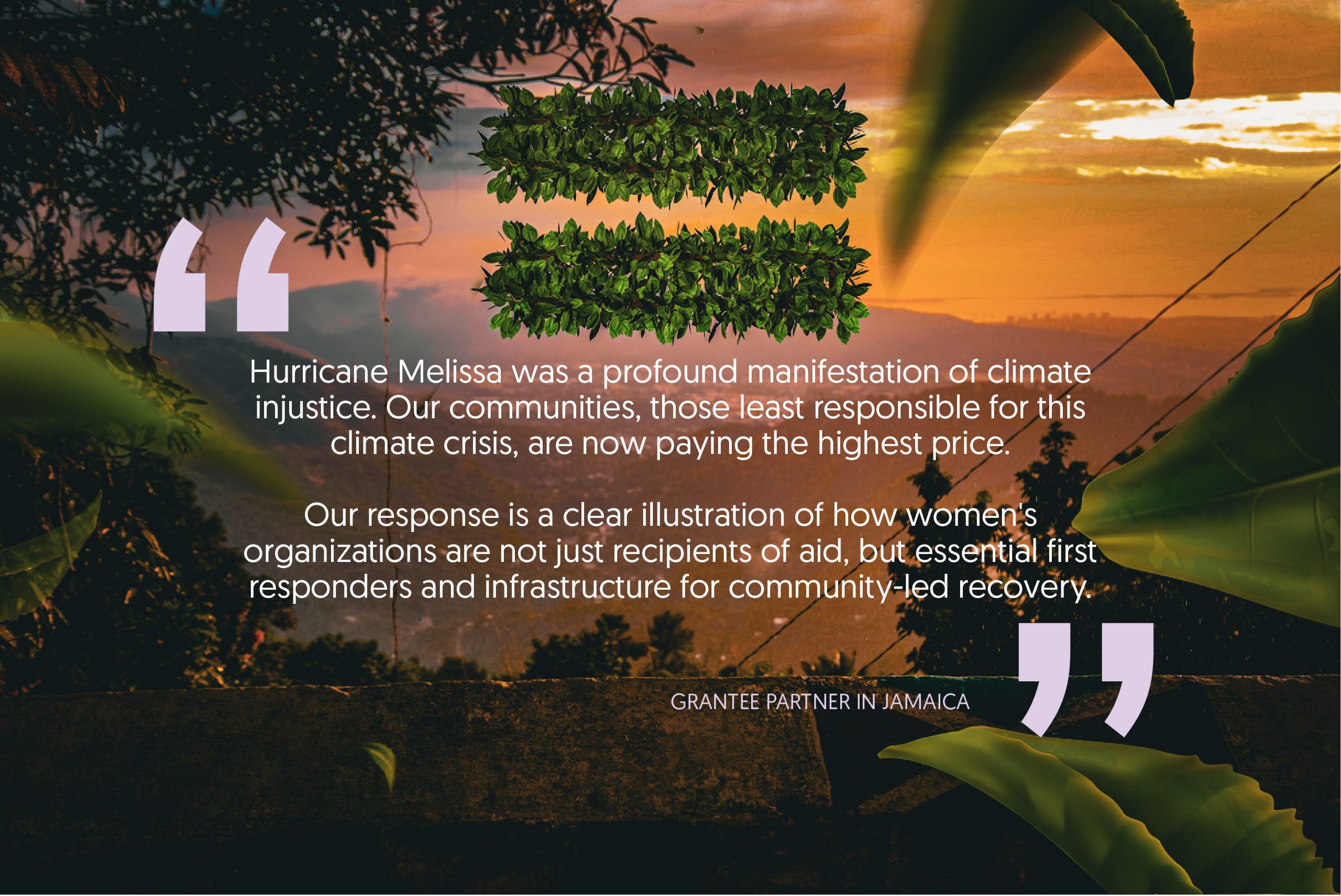 climate justice is gender justice. feminist response to hurricane Melissa in Jamaica